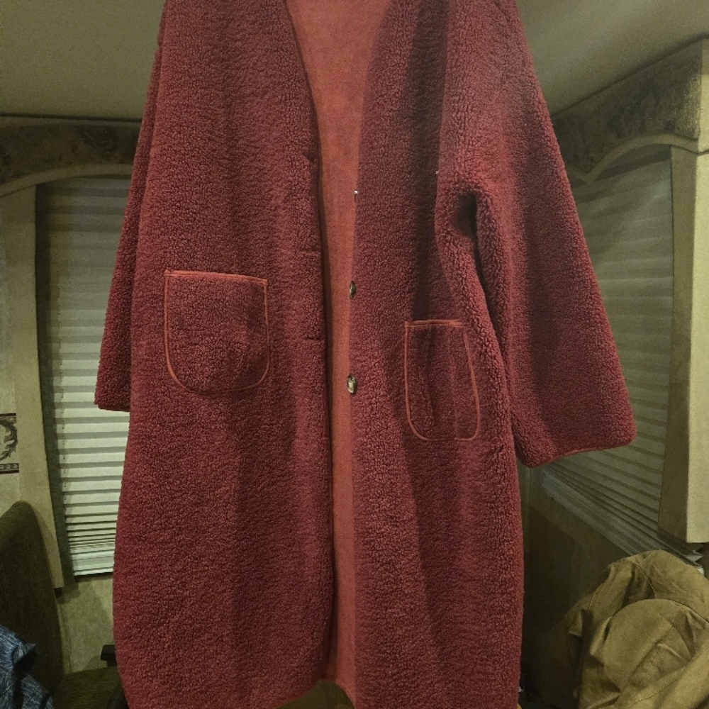 Cozy Red Teddy Coat